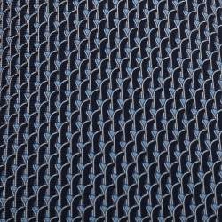 Pre Owned Hermes Blue Skis Print Silk Tie