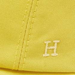 Hermès Yellow H Embroidered Cotton Cap Size 59