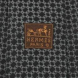 Pre Owned Hermes Grey Patterned Silk Tie