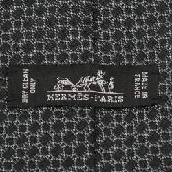 Pre Owned Hermes Grey Patterned Silk Tie