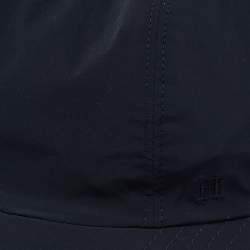 Hermes Navy Blue Printed Nylon Reversible Roger Cap M
