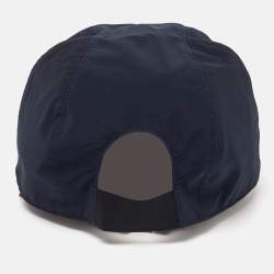 Hermes Navy Blue Printed Nylon Reversible Roger Cap M
