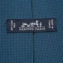 Hermès Blue Patterned Silk Tie 