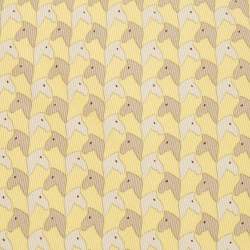 Pre Owned Hermès Yellow Horse Print Silk Traditional Tie