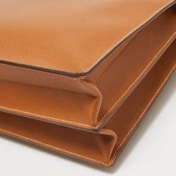 Hermes Gold Epsom Leather Kelly Depeche 38 Briefcase