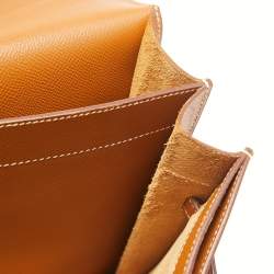 Hermes Gold Epsom Leather Kelly Depeche 38 Briefcase