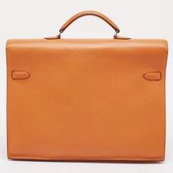 Hermes Orange Epsom Leather Kelly Depeches 38 Briefcase
