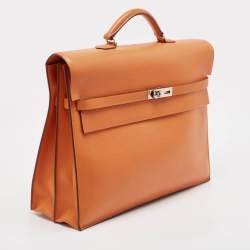Hermes Orange Epsom Leather Kelly Depeches 38 Briefcase