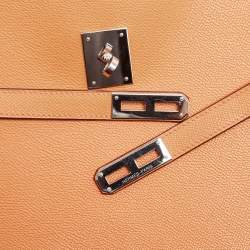 Hermes Orange Epsom Leather Kelly Depeches 38 Briefcase