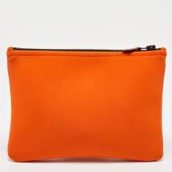 Hermes Neon Orange Neoprene Small Neobain Pouch