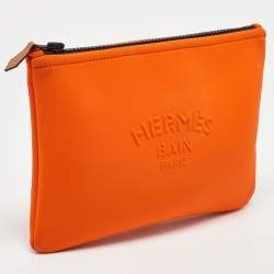 Hermes Neon Orange Neoprene Small Neobain Pouch