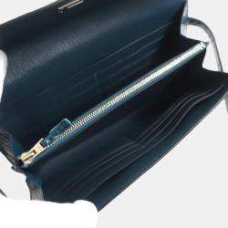 Hermes Kelly Wallet Alligator Crocodile Green Leather
