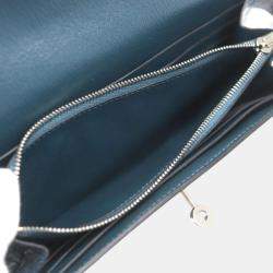 Hermes Kelly Wallet Alligator Crocodile Green Leather