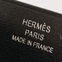 Hermes Black Box Leather H Sellier Card Holder