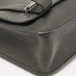 Hermes Noir Taurillon Clemence Leather Steve Caporal 28 Bag