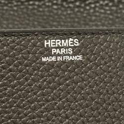 Hermes Noir Taurillon Clemence Leather Steve Caporal 28 Bag