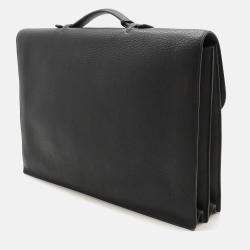 Hermes Black Leather Sac a Depeches 41 Briefcase