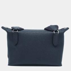 Hermes Bleu Indigo Togo Leather Videpoches Bag