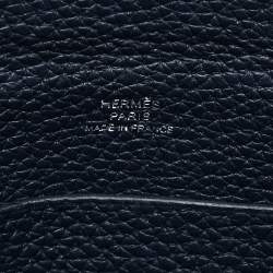 Hermes Bleu Indigo Togo Leather Videpoches Bag