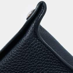 Hermes Bleu Indigo Togo Leather Videpoches Bag