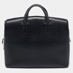 Hermes Noir Evergrain Leather Cityhall 38 Briefcase