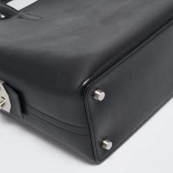 Hermes Noir Evergrain Leather Cityhall 38 Briefcase