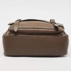 Hermes Taupe Taurillon Clemence Leather Steve Messenger Bag