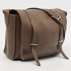 Hermes Taupe Taurillon Clemence Leather Steve Messenger Bag