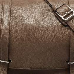 Hermes Taupe Taurillon Clemence Leather Steve Messenger Bag