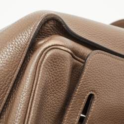 Hermes Taupe Taurillon Clemence Leather Steve Messenger Bag
