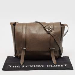 Hermes Taupe Taurillon Clemence Leather Steve Messenger Bag