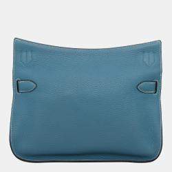 Hermes Bleu Jean Clemence Leather Jypsiere 31 Bag