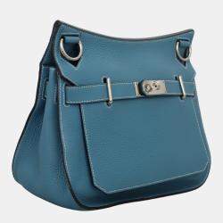Hermes Bleu Jean Clemence Leather Jypsiere 31 Bag
