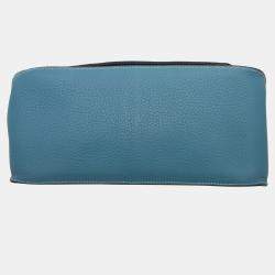 Hermes Bleu Jean Clemence Leather Jypsiere 31 Bag