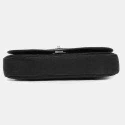 Hermes Black Taurillon Clemence Victoria Messenger Bag
