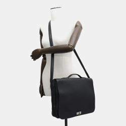 Hermes Black Taurillon Clemence Victoria Messenger Bag