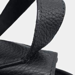 Hermes Black Taurillon Clemence Victoria Messenger Bag