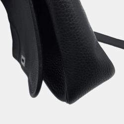 Hermes Black Taurillon Clemence Victoria Messenger Bag