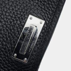 Hermes Black Taurillon Clemence Victoria Messenger Bag