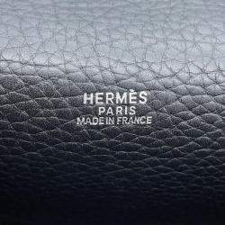 Hermes Black Taurillon Clemence Victoria Messenger Bag