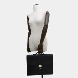 Hermes Black Togo Leather Sac A Depeches 38 Briefcase Bag