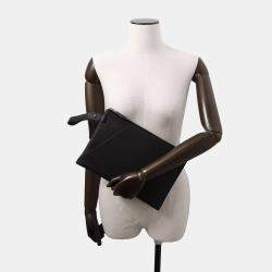 Hermes Cabas Caba 30 Cityslide Clutchertige Black Togo Leather  
