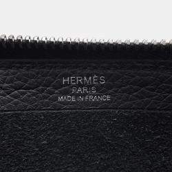 Hermes Cabas Caba 30 Cityslide Clutchertige Black Togo Leather  