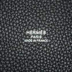 Hermes Pur Sangle Marine/Vert Vertigo Toile Military Taurillon Clemence Sangle Woolie Tote Bag
