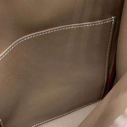 Pre Owned Hermes Akkad Etoupe Togo Leather Size PM