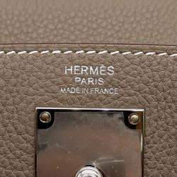 Pre Owned Hermes Akkad Etoupe Togo Leather Size PM