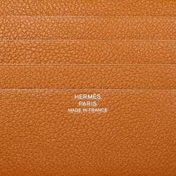 Pre Owned Hermès Toffee Evercolor Leather H Sellier Bifold Wallet