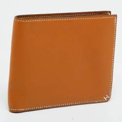 Pre Owned Hermès Toffee Evercolor Leather H Sellier Bifold Wallet
