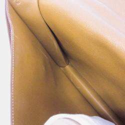 Pre Owned Hermes Danube 38 Brown Courchevel Leather Briefcase Handbag 