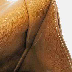 Pre Owned Hermes Danube 38 Brown Courchevel Leather Briefcase Handbag 